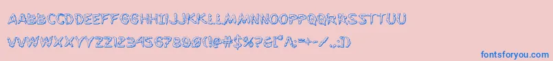 Flesheating3D Font – Blue Fonts on Pink Background
