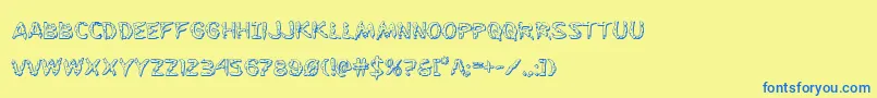 Flesheating3D Font – Blue Fonts on Yellow Background