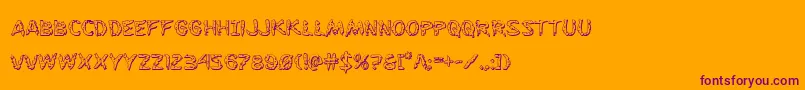 Flesheating3D Font – Purple Fonts on Orange Background
