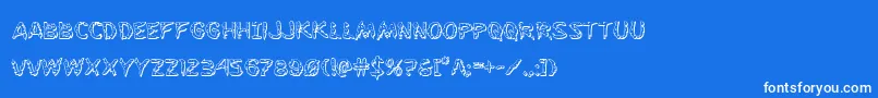 Flesheating3D-Schriftart – Weiße Schriften auf blauem Hintergrund