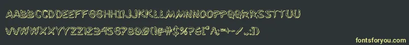 Flesheating3D Font – Yellow Fonts on Black Background