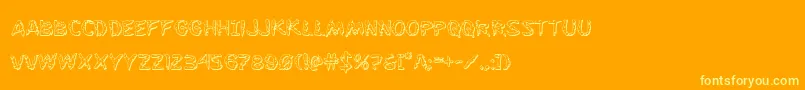 Flesheating3D Font – Yellow Fonts on Orange Background