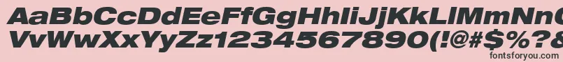 Fonte Heaveneticaextd9Blkoblsh – fontes pretas em um fundo rosa