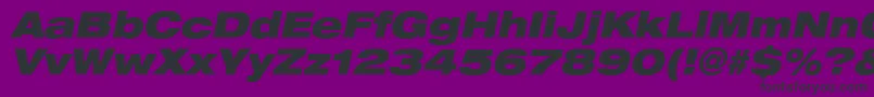 Шрифт Heaveneticaextd9Blkoblsh – чёрные шрифты на фиолетовом фоне