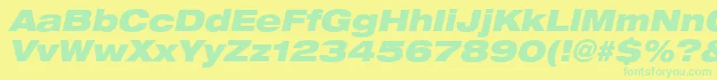 Heaveneticaextd9Blkoblsh Font – Green Fonts on Yellow Background