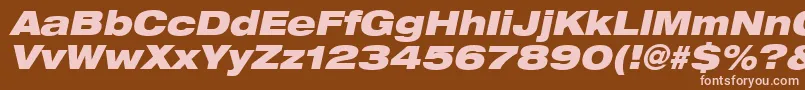 Heaveneticaextd9Blkoblsh Font – Pink Fonts on Brown Background