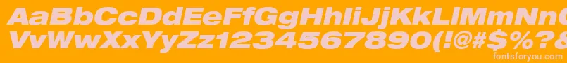 Heaveneticaextd9Blkoblsh Font – Pink Fonts on Orange Background