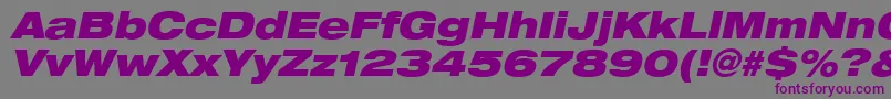 Heaveneticaextd9Blkoblsh Font – Purple Fonts on Gray Background