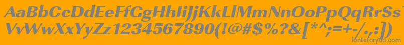 UrwimperialtultbolwidOblique Font – Gray Fonts on Orange Background