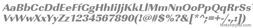 フォントUrwimperialtultbolwidOblique – 白い背景に灰色の文字