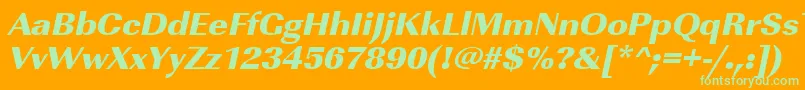 UrwimperialtultbolwidOblique Font – Green Fonts on Orange Background