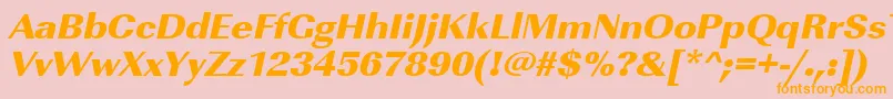 UrwimperialtultbolwidOblique Font – Orange Fonts on Pink Background