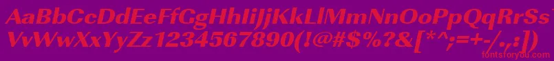 UrwimperialtultbolwidOblique Font – Red Fonts on Purple Background