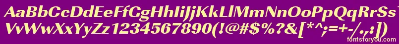 UrwimperialtultbolwidOblique Font – Yellow Fonts on Purple Background