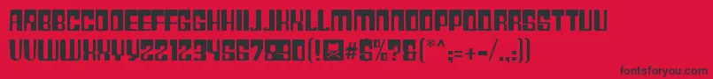 Plast28 Font – Black Fonts on Red Background