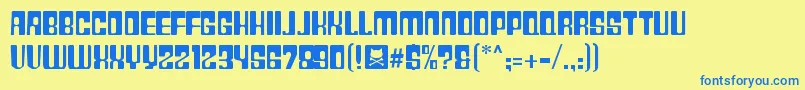 Plast28 Font – Blue Fonts on Yellow Background
