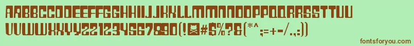 Plast28 Font – Brown Fonts on Green Background
