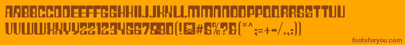Plast28 Font – Brown Fonts on Orange Background