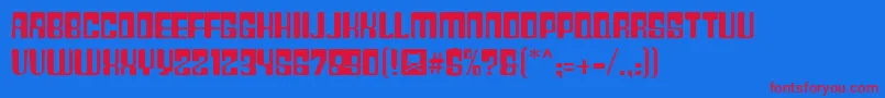 Plast28 Font – Red Fonts on Blue Background
