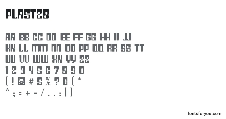 characters of plast28 font, letter of plast28 font, alphabet of  plast28 font