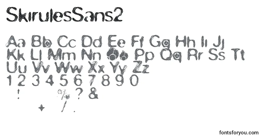 Schriftart SkirulesSans2 – Alphabet, Zahlen, spezielle Symbole