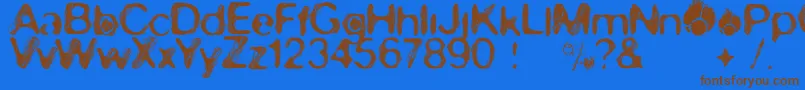 SkirulesSans2 Font – Brown Fonts on Blue Background