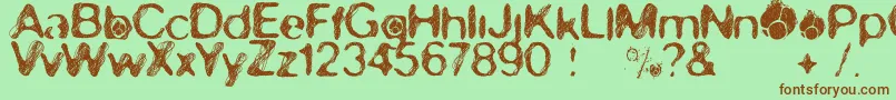 SkirulesSans2 Font – Brown Fonts on Green Background