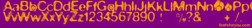 SkirulesSans2 Font – Orange Fonts on Purple Background