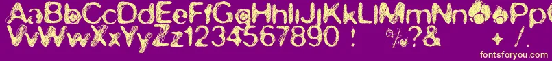 SkirulesSans2 Font – Yellow Fonts on Purple Background