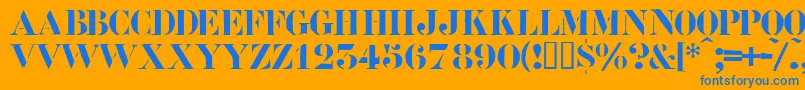 Roadcase Font – Blue Fonts on Orange Background