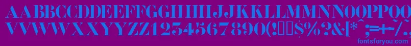 フォントRoadcase – 紫色の背景に青い文字