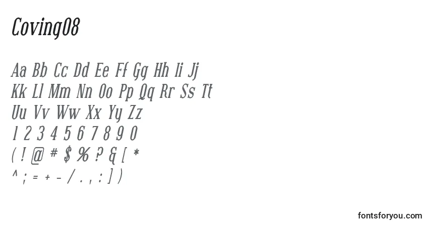 Czcionka Coving08 – alfabet, cyfry, specjalne znaki