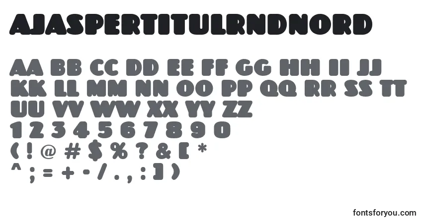 Schriftart AJaspertitulrndnord – Alphabet, Zahlen, spezielle Symbole