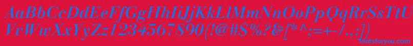 LinotypegianottenMediumitalic Font – Blue Fonts on Red Background