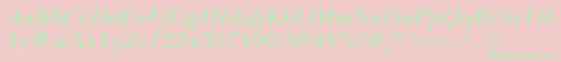 LinotypegianottenMediumitalic Font – Green Fonts on Pink Background