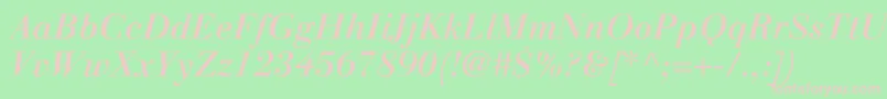 LinotypegianottenMediumitalic Font – Pink Fonts on Green Background