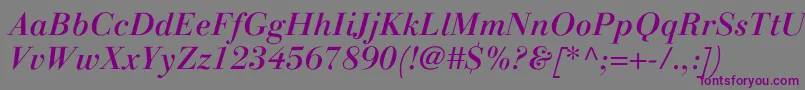 LinotypegianottenMediumitalic Font – Purple Fonts on Gray Background
