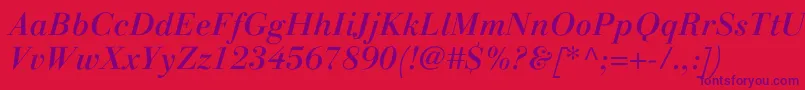 LinotypegianottenMediumitalic Font – Purple Fonts on Red Background