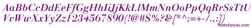 LinotypegianottenMediumitalic Font – Purple Fonts on White Background