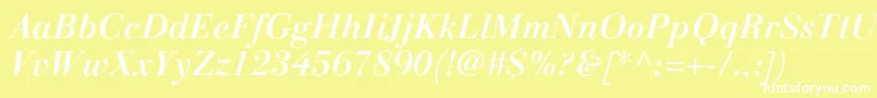 LinotypegianottenMediumitalic Font – White Fonts on Yellow Background