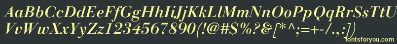 Lisätietoja LinotypegianottenMediumitalic-fontista LinotypegianottenMediumitalic-fontti – keltaiset fontit mustalla taustalla