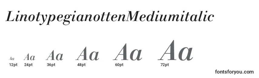 LinotypegianottenMediumitalic font sizes