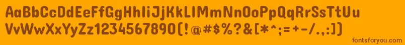 Fonte ConcertoneRegular – fontes marrons em um fundo laranja