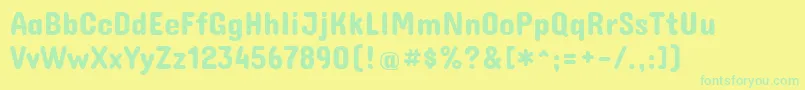 フォントConcertoneRegular – 黄色い背景に緑の文字