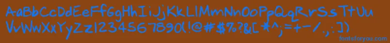 Lehn238 Font – Blue Fonts on Brown Background
