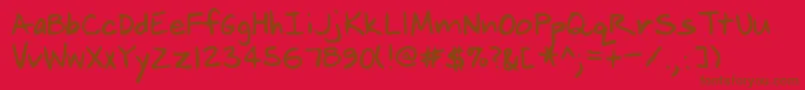Lehn238 Font – Brown Fonts on Red Background