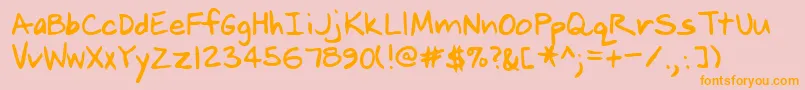 Lehn238 Font – Orange Fonts on Pink Background