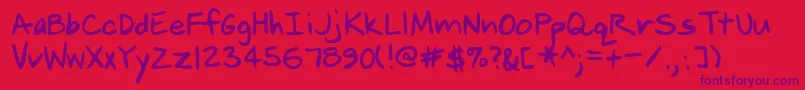 Lehn238 Font – Purple Fonts on Red Background