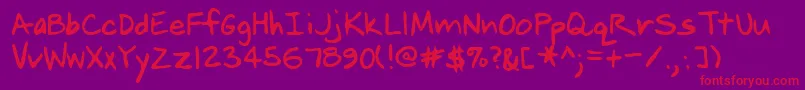 Lehn238 Font – Red Fonts on Purple Background