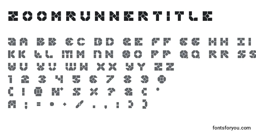 Шрифт Zoomrunnertitle – алфавит, цифры, специальные символы